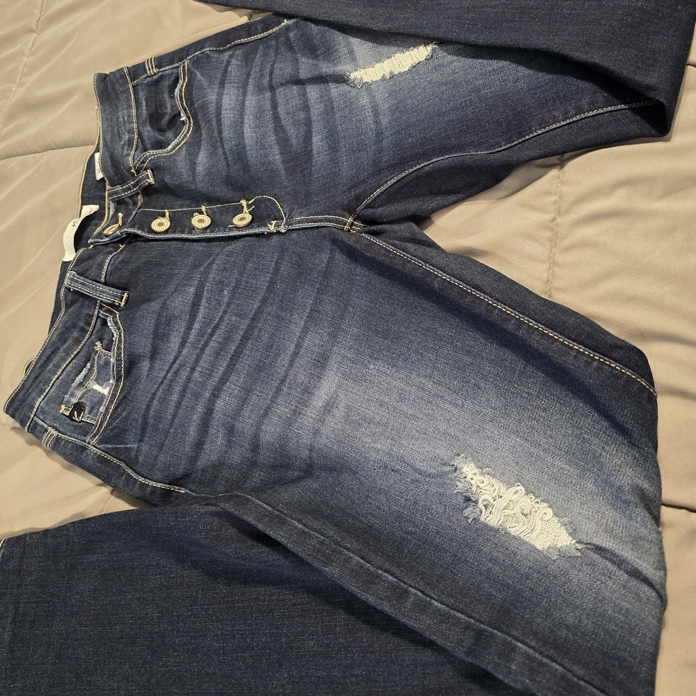 KanCan Dark Blue Distressed Skinny Jeans